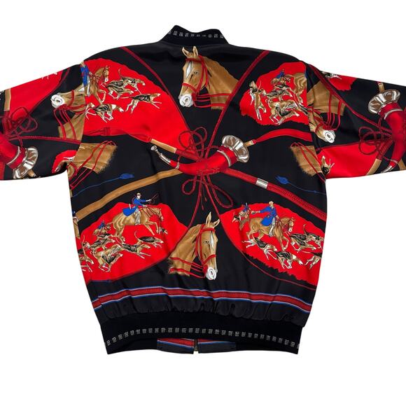 Vintage 70s 80’s equestrian Meryl Jeran Couture zip jacket.Horses Jockeys Hounds - Picture 2 of 7